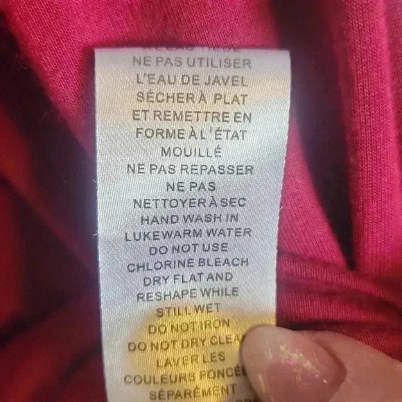 Women's Berry Color Bottom Tie Cotton Tee Size XL ⭐⭐Please read Description 🌟🌟 - Picture 8 of 8